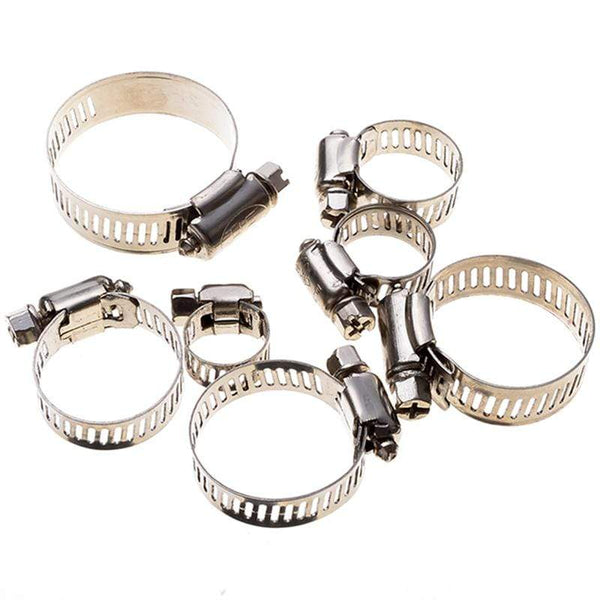 Planet Gates 10pcs Pipe Clamps Genuine Stainless Steel Hose Clips Fuel Hose Pipe Clamps Worm Drive Durable Anti-oxidation