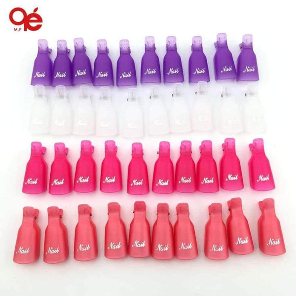 Planet Gates 10Pcs Plastic Acrylic Nail Art Soak Off Clip Cap UV Gel Polish Remover Wrap Tool