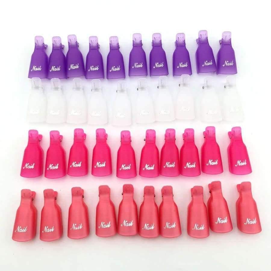 Planet Gates 10Pcs Plastic Acrylic Nail Art Soak Off Clip Cap UV Gel Polish Remover Wrap Tool