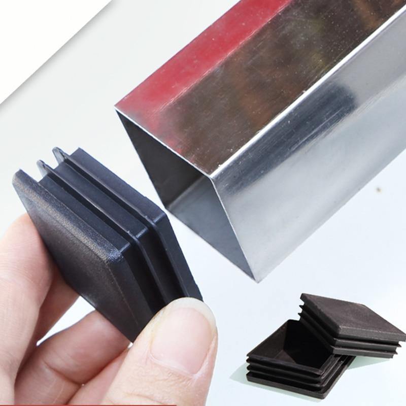 10pcs Plastic Furniture Leg Hole Plug Black Blanking End Cover Steel Square Tube Hole Cover  Anti-slip Mat Furniture Accessories