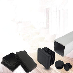10pcs Plastic Furniture Leg Hole Plug Black Blanking End Cover Steel Square Tube Hole Cover  Anti-slip Mat Furniture Accessories