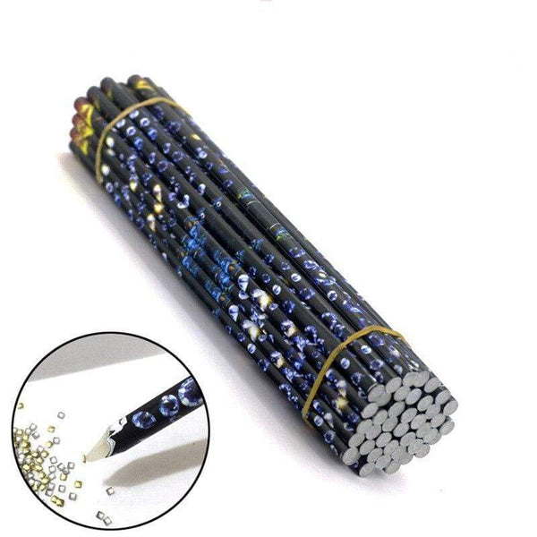 Planet Gates 10pcs Profressional Nail Dotting Tool Bead Gems Studs Picker Nail Art Design Wax Pen Rhinestone Pick Up Point Drill Pencil Stick