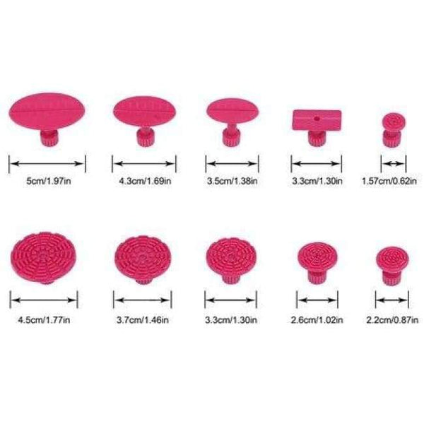 Planet Gates 10pcs Red Tabs PDR Glue Tabs Tools Kit For Car Paintless Dent Repair Tool Auto Suction Cups For Dent Lifter PDR Puller Tabs for Reverse Hammer
