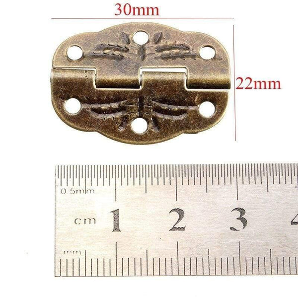 10pcs/Set 30mm X22mm Door Butt Hinges Alloy Rotated From 0 Degrees To 280 Degrees Antique Bronze Tool Parts