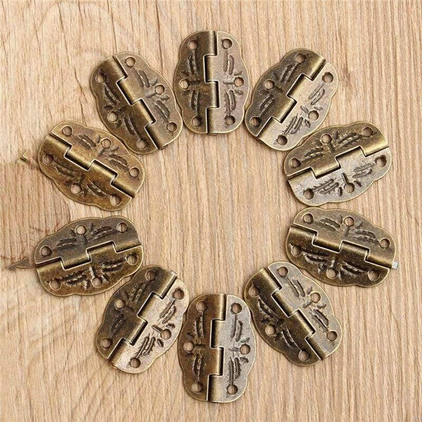 10pcs/Set 30mm X22mm Door Butt Hinges Alloy Rotated From 0 Degrees To 280 Degrees Antique Bronze Tool Parts
