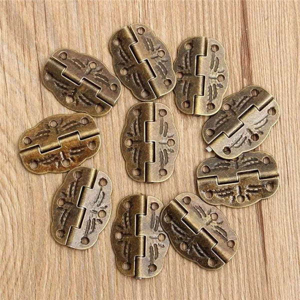 10pcs/Set 30mm X22mm Door Butt Hinges Alloy Rotated From 0 Degrees To 280 Degrees Antique Bronze Tool Parts