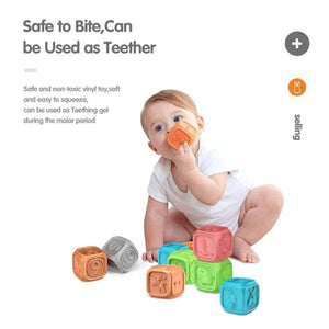 Planet Gates 10pcs/set Baby Grasp Ball Toy 3D Animal Number Touch Hand Soft Balls Baby Massage Rubber Teethers Squeeze Toy Bath Ball