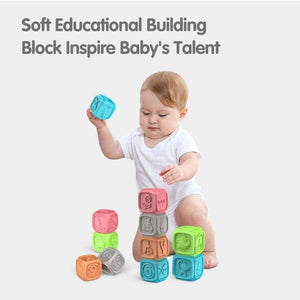 Planet Gates 10pcs/set Baby Grasp Ball Toy 3D Animal Number Touch Hand Soft Balls Baby Massage Rubber Teethers Squeeze Toy Bath Ball