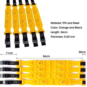 Planet Gates 10pcs/Set Car Winter Tyre Snow Chains Roadway Safety Tire Snow Adjustable Anti-skid Safety Double Snap Skid Wheel TPU Chains