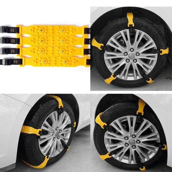 Planet Gates 10pcs/Set Car Winter Tyre Snow Chains Roadway Safety Tire Snow Adjustable Anti-skid Safety Double Snap Skid Wheel TPU Chains
