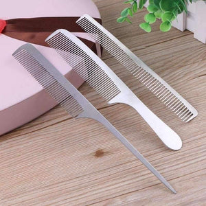Planet Gates 10pcs/set Professional Stainless Steel Anti-static Hair Combs Pro Salon Hair Styling Hairdressing Hair Care Barbers Handle Brush