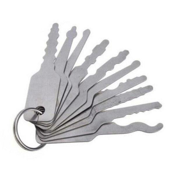 Planet Gates 10Pcs/Set Stainless Jiggler And High Quality Keys Dual Sided Car Unlock Lock Open Repair Accessories Tool Kit