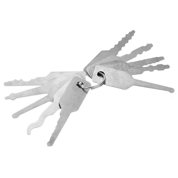 Planet Gates 10Pcs/Set Stainless Jiggler And High Quality Keys Dual Sided Car Unlock Lock Open Repair Accessories Tool Kit