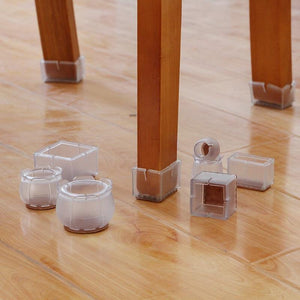 10PCs/set Transparent Non-Slip Silicone Mat Table Desk Chairs Gloves Foot Protection Pad Sleeve Furniture Accessories