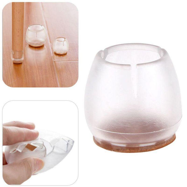 10PCs/set Transparent Non-Slip Silicone Mat Table Desk Chairs Gloves Foot Protection Pad Sleeve Furniture Accessories