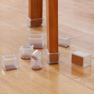 10PCs/set Transparent Non-Slip Silicone Mat Table Desk Chairs Gloves Foot Protection Pad Sleeve Furniture Accessories