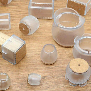 10PCs/set Transparent Non-Slip Silicone Mat Table Desk Chairs Gloves Foot Protection Pad Sleeve Furniture Accessories