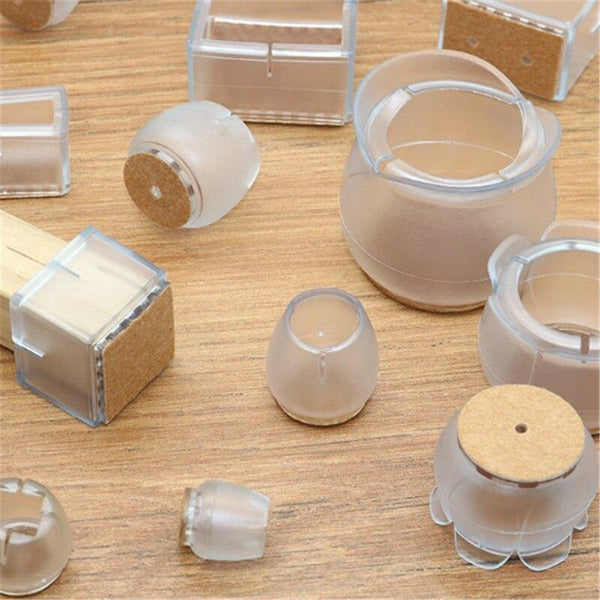 10PCs/set Transparent Non-Slip Silicone Mat Table Desk Chairs Gloves Foot Protection Pad Sleeve Furniture Accessories