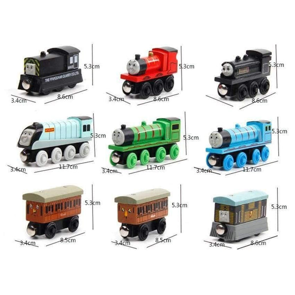 Planet Gates 10pcs/set Wooden Vehicles Thomas and His Friends Trains Model Toy Magnetic Thomas Train Great Kids Christmas Toys Gifts for Kids