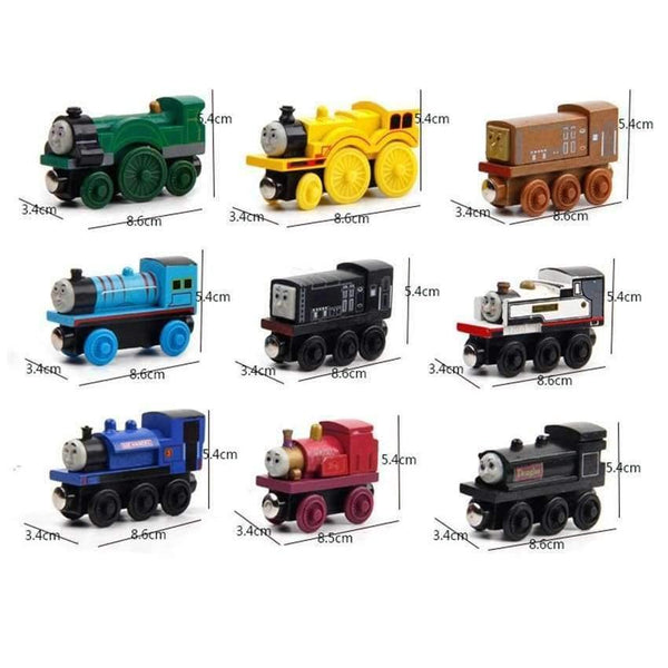 Planet Gates 10pcs/set Wooden Vehicles Thomas and His Friends Trains Model Toy Magnetic Thomas Train Great Kids Christmas Toys Gifts for Kids