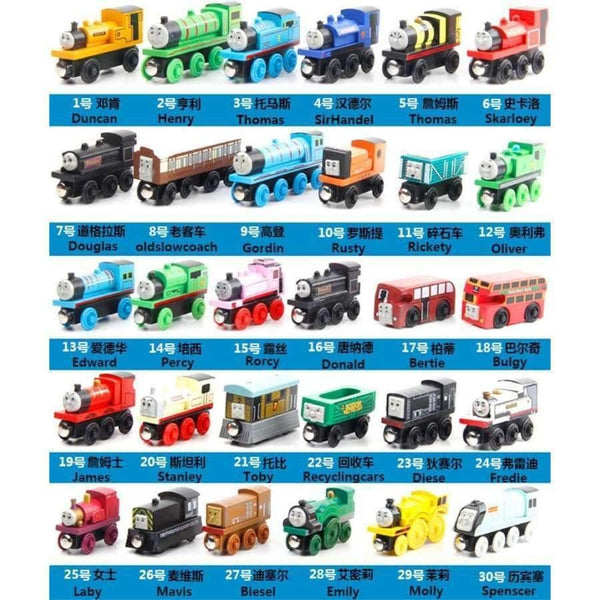 Planet Gates 10pcs/set Wooden Vehicles Thomas and His Friends Trains Model Toy Magnetic Thomas Train Great Kids Christmas Toys Gifts for Kids