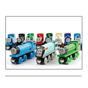 Planet Gates 10pcs/set Wooden Vehicles Thomas and His Friends Trains Model Toy Magnetic Thomas Train Great Kids Christmas Toys Gifts for Kids