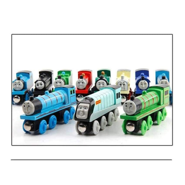 Planet Gates 10pcs/set Wooden Vehicles Thomas and His Friends Trains Model Toy Magnetic Thomas Train Great Kids Christmas Toys Gifts for Kids