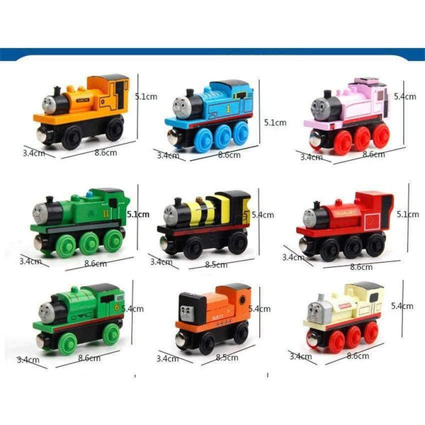 Planet Gates 10pcs/set Wooden Vehicles Thomas and His Friends Trains Model Toy Magnetic Thomas Train Great Kids Christmas Toys Gifts for Kids