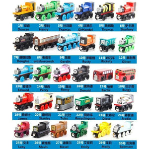 Planet Gates 10pcs/set Wooden Vehicles Thomas and His Friends Trains Model Toy Magnetic Thomas Train Great Kids Christmas Toys Gifts for Kids