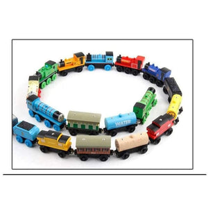Planet Gates 10pcs/set Wooden Vehicles Thomas and His Friends Trains Model Toy Magnetic Thomas Train Great Kids Christmas Toys Gifts for Kids