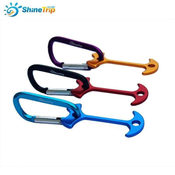 Planet Gates 10Pcs ShineTrip Aluminum D Shape Buckle Carabiner Survial Key Chain Carabine Hook Clip Camping Equipment EDC Paracord Buckles