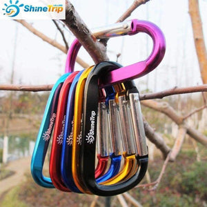 Planet Gates 10Pcs ShineTrip Aluminum D Shape Buckle Carabiner Survial Key Chain Carabine Hook Clip Camping Equipment EDC Paracord Buckles