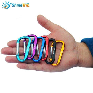 Planet Gates 10Pcs ShineTrip Aluminum D Shape Buckle Carabiner Survial Key Chain Carabine Hook Clip Camping Equipment EDC Paracord Buckles