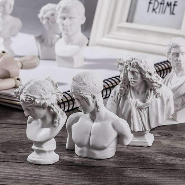 Planet Gates 10Pcs Sketch Avatar Plaster Model 5-8CM Resin Mini Character For Decoration Sketch practice Model Art Painting Supplies