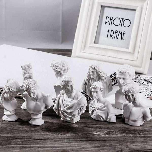 Planet Gates 10Pcs Sketch Avatar Plaster Model 5-8CM Resin Mini Character For Decoration Sketch practice Model Art Painting Supplies