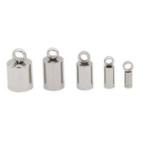 Planet Gates 10pcs Stainless Steel End Caps Silver Tone Barrel Tube Tassel End Beads Fit 1.5 2 2.5 3 4 5 6 8mm Round Leather Jewelry Making