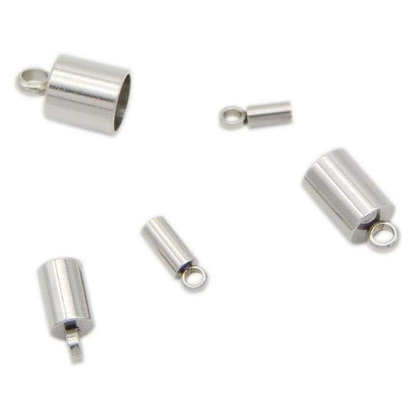 Planet Gates 10pcs Stainless Steel End Caps Silver Tone Barrel Tube Tassel End Beads Fit 1.5 2 2.5 3 4 5 6 8mm Round Leather Jewelry Making