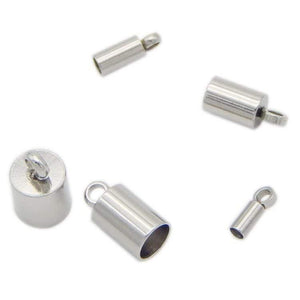 Planet Gates 10pcs Stainless Steel End Caps Silver Tone Barrel Tube Tassel End Beads Fit 1.5 2 2.5 3 4 5 6 8mm Round Leather Jewelry Making
