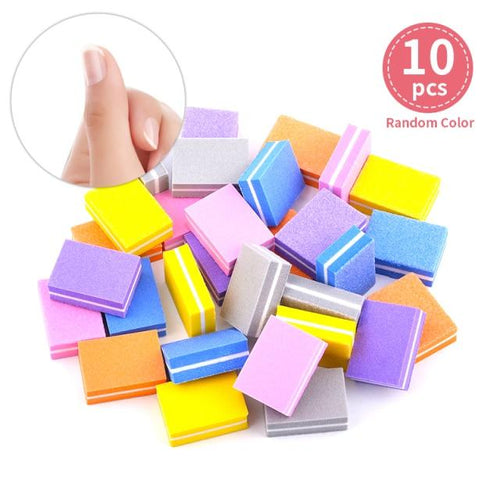 Planet Gates 10pcs Style B 10/20/30/50Pcs Coloful Nail Sponge Nail File Buffer Block Buffing Sanding Professional Nail Tools Double sided Pedicure Manicure