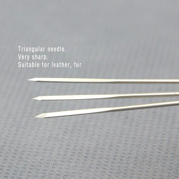 Planet Gates 10pcs Sweing Hand Needle Leather Fur Special Triangular Shaped Steel Needle DIY Leather Stitch Needlework Arts&Crafts Tool 5.8cm