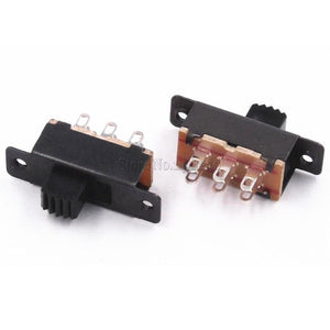 Planet Gates 10PCS Toggle Switch 2 Position 6 Pins With Fixed Hole Handle High 5mm DPDT 2P2T Panel Mount Slide Switch 125VAC