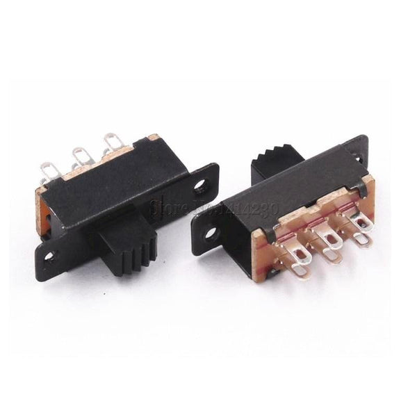 Planet Gates 10PCS Toggle Switch 2 Position 6 Pins With Fixed Hole Handle High 5mm DPDT 2P2T Panel Mount Slide Switch 125VAC