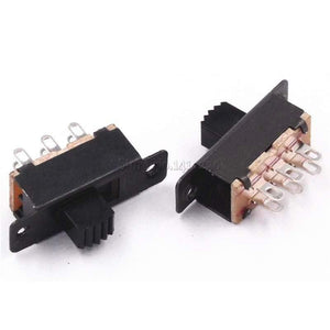 Planet Gates 10PCS Toggle Switch 2 Position 6 Pins With Fixed Hole Handle High 5mm DPDT 2P2T Panel Mount Slide Switch 125VAC