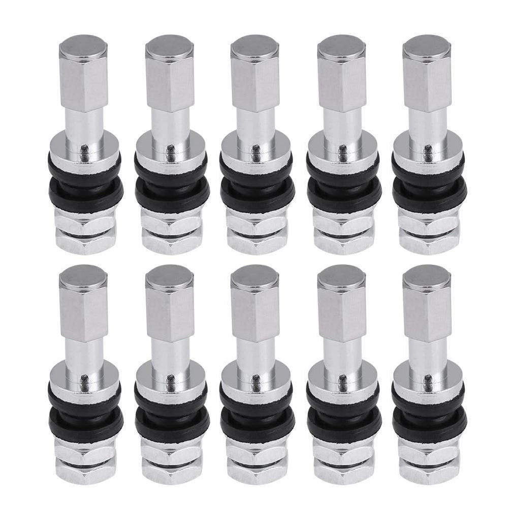 Planet Gates 10pcs TR43E Metal Car Truck Motorcycle Tubeless Tire Tyre Valve Stems With Dust Cap For Motorcycles Motorbike Cars Bicycles