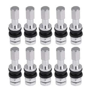 Planet Gates 10pcs TR43E Metal Car Truck Motorcycle Tubeless Tire Tyre Valve Stems With Dust Cap For Motorcycles Motorbike Cars Bicycles