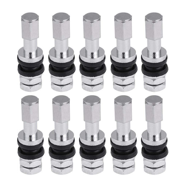 Planet Gates 10pcs TR43E Metal Car Truck Motorcycle Tubeless Tire Tyre Valve Stems With Dust Cap For Motorcycles Motorbike Cars Bicycles