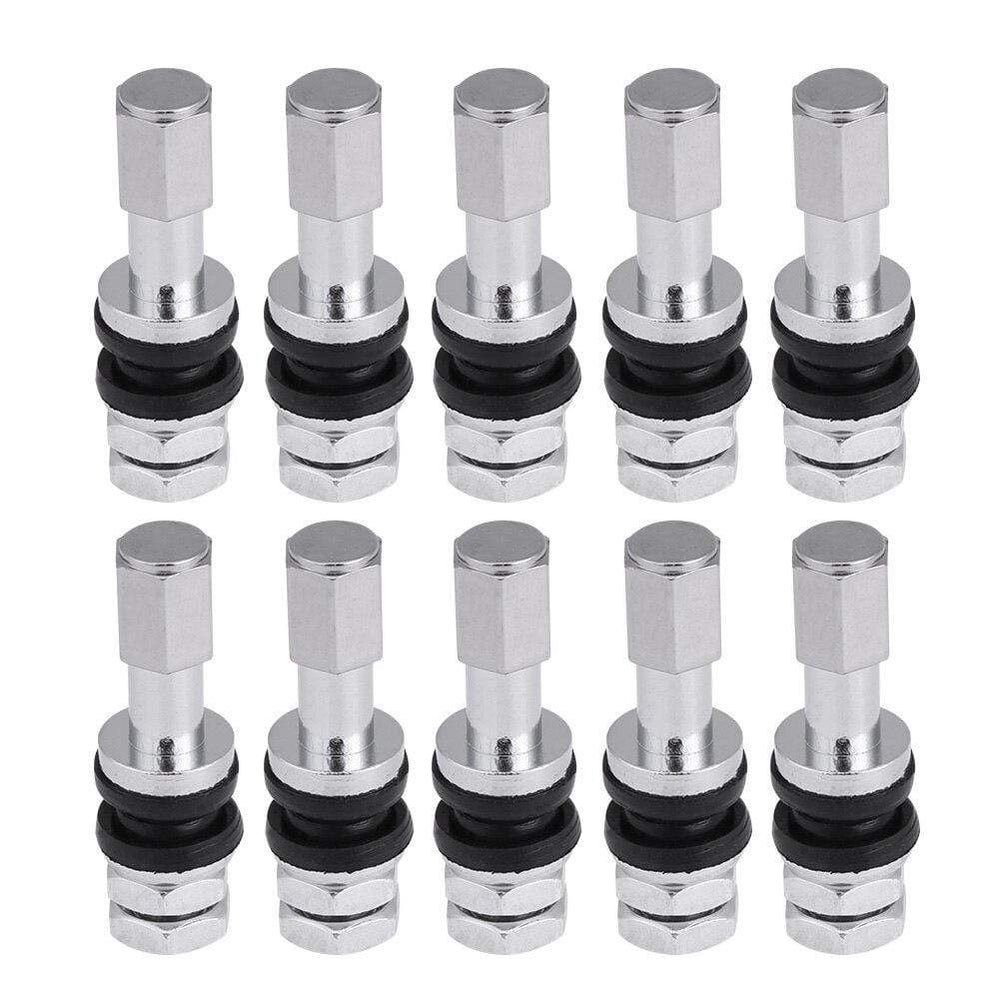 Planet Gates 10pcs TR43E Metal Car Truck Motorcycle Tubeless Tire Tyre Valve Stems With Dust Cap For Motorcycles Motorbike Cars Bicycles