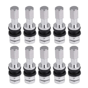 Planet Gates 10pcs TR43E Metal Car Truck Motorcycle Tubeless Tire Tyre Valve Stems With Dust Cap For Motorcycles Motorbike Cars Bicycles