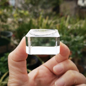 Planet Gates 10Pcs Transparent Glass Square Dimple Crystal Ball Display Base Table Holder Stand Home Decor Ornaments Party Gift Paperweight