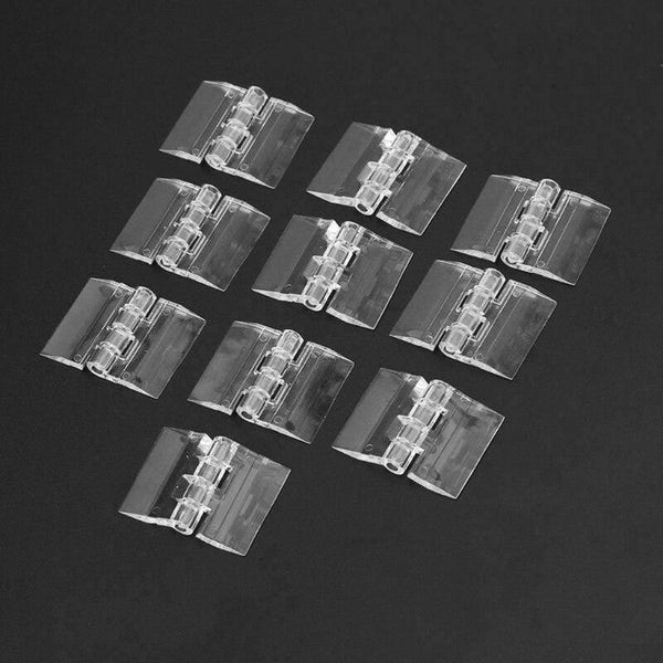 10Pcs Transparent Plastic Folding Hinges Durable Clear Acrylic Hinge Tools L69A